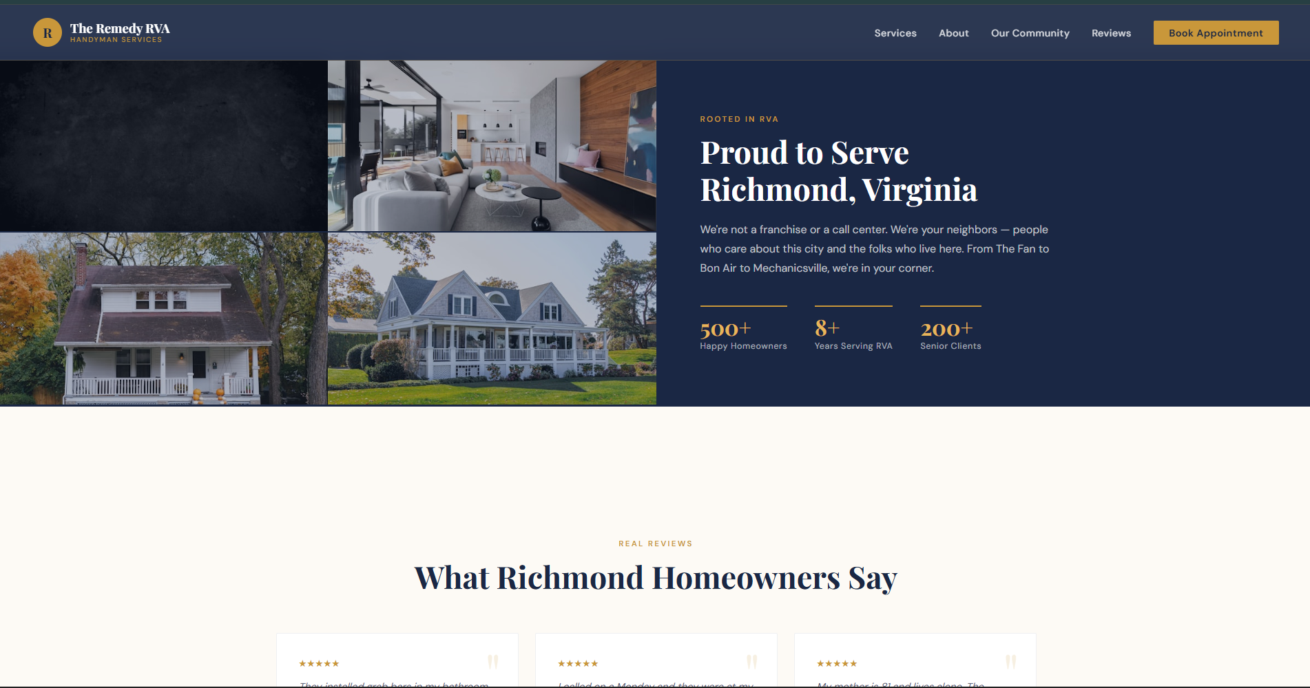 High-converting contractor website design sample